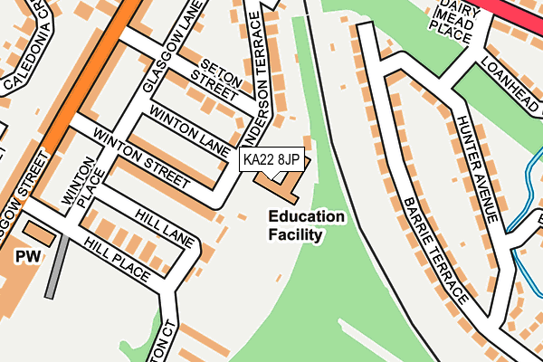 KA22 8JP map - OS OpenMap – Local (Ordnance Survey) KA22 8JP map - OS OpenMap – Local (Ordnance Survey)