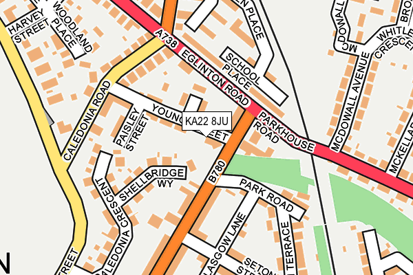 KA22 8JU map - OS OpenMap – Local (Ordnance Survey) KA22 8JU map - OS OpenMap – Local (Ordnance Survey)