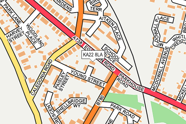 KA22 8LA map - OS OpenMap – Local (Ordnance Survey) KA22 8LA map - OS OpenMap – Local (Ordnance Survey)