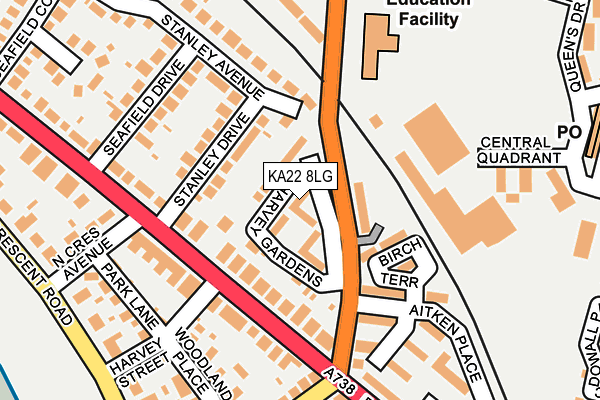 KA22 8LG map - OS OpenMap – Local (Ordnance Survey) KA22 8LG map - OS OpenMap – Local (Ordnance Survey)