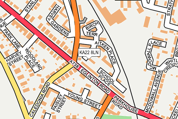 KA22 8LN map - OS OpenMap – Local (Ordnance Survey) KA22 8LN map - OS OpenMap – Local (Ordnance Survey)