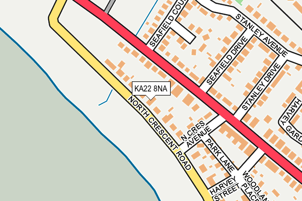 KA22 8NA map - OS OpenMap – Local (Ordnance Survey) KA22 8NA map - OS OpenMap – Local (Ordnance Survey)