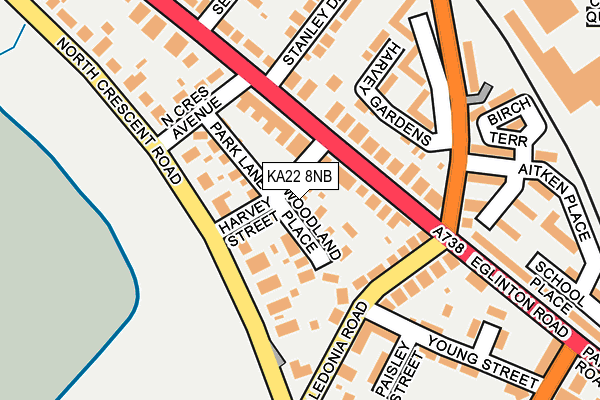 KA22 8NB map - OS OpenMap – Local (Ordnance Survey) KA22 8NB map - OS OpenMap – Local (Ordnance Survey)