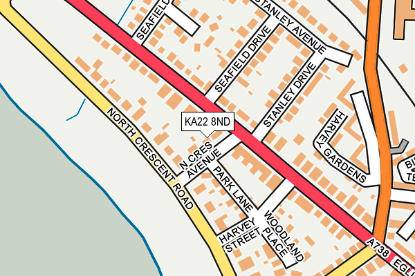 KA22 8ND map - OS OpenMap – Local (Ordnance Survey) KA22 8ND map - OS OpenMap – Local (Ordnance Survey)