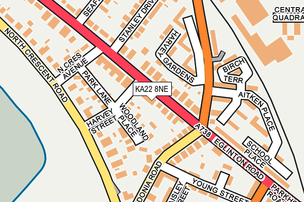 KA22 8NE map - OS OpenMap – Local (Ordnance Survey) KA22 8NE map - OS OpenMap – Local (Ordnance Survey)