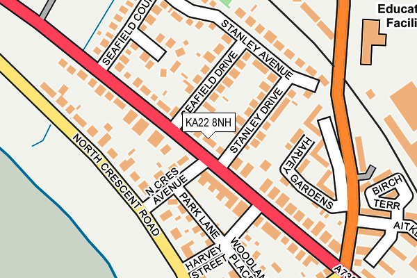KA22 8NH map - OS OpenMap – Local (Ordnance Survey) KA22 8NH map - OS OpenMap – Local (Ordnance Survey)