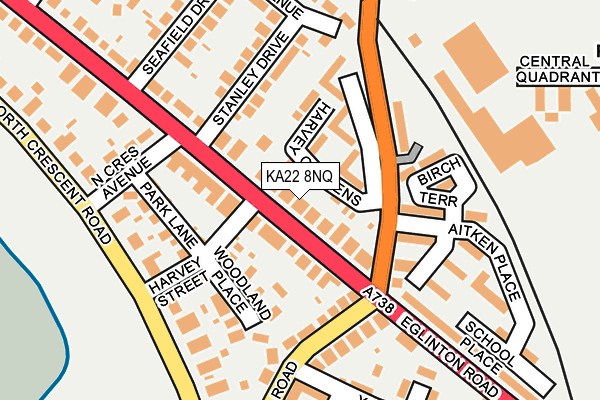 KA22 8NQ map - OS OpenMap – Local (Ordnance Survey) KA22 8NQ map - OS OpenMap – Local (Ordnance Survey)