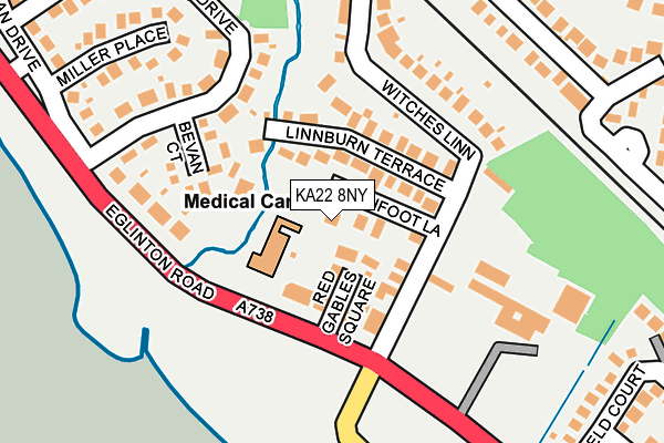 KA22 8NY map - OS OpenMap – Local (Ordnance Survey) KA22 8NY map - OS OpenMap – Local (Ordnance Survey)