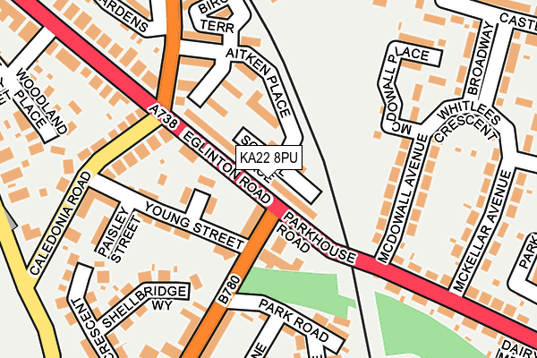 KA22 8PU map - OS OpenMap – Local (Ordnance Survey) KA22 8PU map - OS OpenMap – Local (Ordnance Survey)
