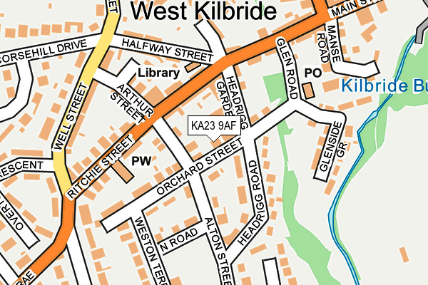 KA23 9AF map - OS OpenMap – Local (Ordnance Survey) KA23 9AF map - OS OpenMap – Local (Ordnance Survey)