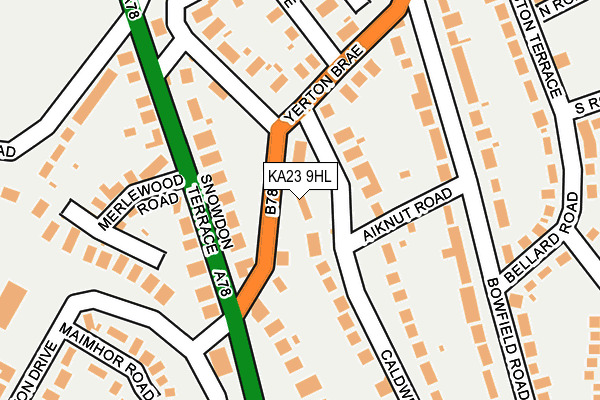 KA23 9HL map - OS OpenMap – Local (Ordnance Survey) KA23 9HL map - OS OpenMap – Local (Ordnance Survey)