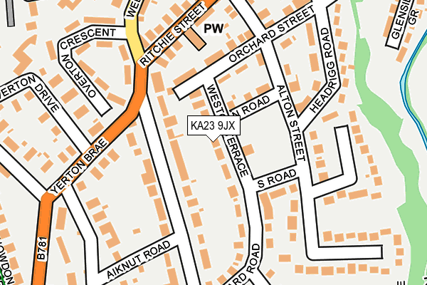 KA23 9JX map - OS OpenMap – Local (Ordnance Survey) KA23 9JX map - OS OpenMap – Local (Ordnance Survey)