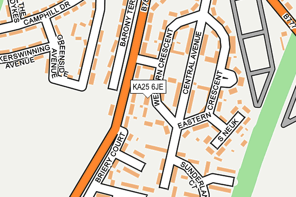 KA25 6JE map - OS OpenMap – Local (Ordnance Survey) KA25 6JE map - OS OpenMap – Local (Ordnance Survey)