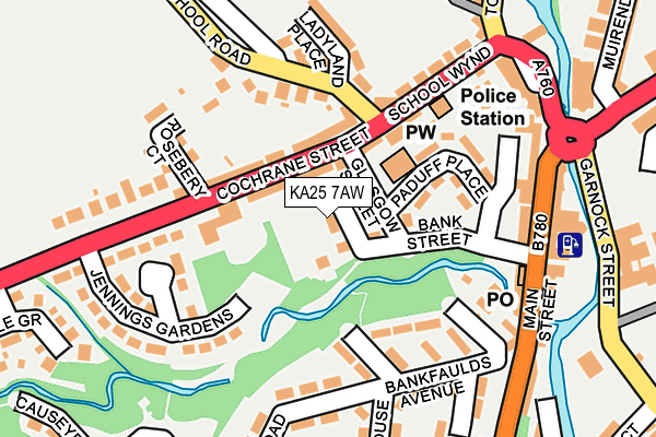 KA25 7AW map - OS OpenMap – Local (Ordnance Survey) KA25 7AW map - OS OpenMap – Local (Ordnance Survey)