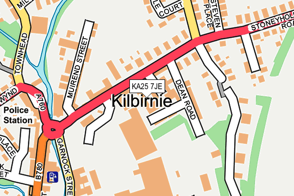 KA25 7JE map - OS OpenMap – Local (Ordnance Survey) KA25 7JE map - OS OpenMap – Local (Ordnance Survey)