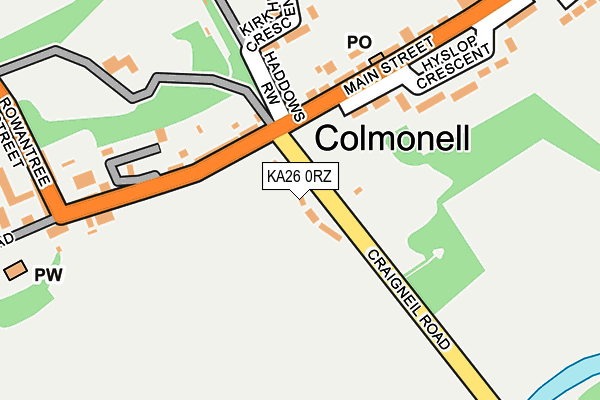 KA26 0RZ map - OS OpenMap – Local (Ordnance Survey) KA26 0RZ map - OS OpenMap – Local (Ordnance Survey)