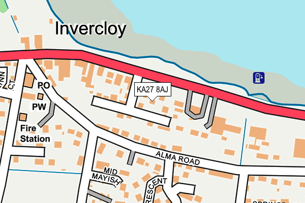KA27 8AJ map - OS OpenMap – Local (Ordnance Survey) KA27 8AJ map - OS OpenMap – Local (Ordnance Survey)