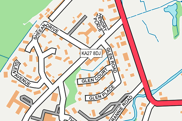 KA27 8DJ map - OS OpenMap – Local (Ordnance Survey) KA27 8DJ map - OS OpenMap – Local (Ordnance Survey)