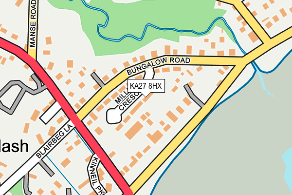 KA27 8HX map - OS OpenMap – Local (Ordnance Survey) KA27 8HX map - OS OpenMap – Local (Ordnance Survey)
