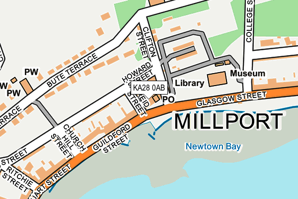 KA28 0AB map - OS OpenMap – Local (Ordnance Survey) KA28 0AB map - OS OpenMap – Local (Ordnance Survey)