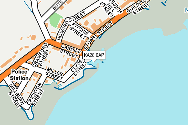 KA28 0AP map - OS OpenMap – Local (Ordnance Survey) KA28 0AP map - OS OpenMap – Local (Ordnance Survey)