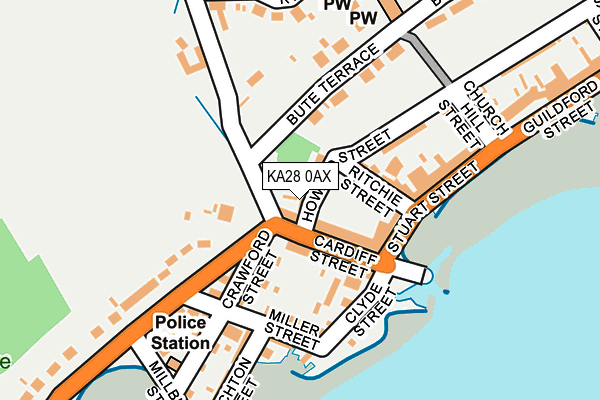 KA28 0AX map - OS OpenMap – Local (Ordnance Survey) KA28 0AX map - OS OpenMap – Local (Ordnance Survey)