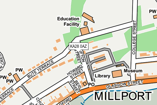 KA28 0AZ map - OS OpenMap – Local (Ordnance Survey) KA28 0AZ map - OS OpenMap – Local (Ordnance Survey)