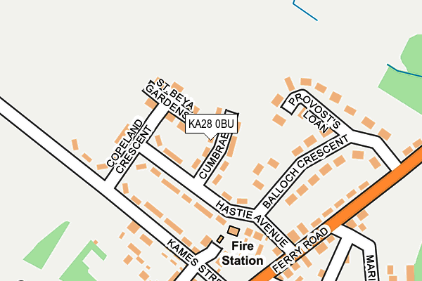 KA28 0BU map - OS OpenMap – Local (Ordnance Survey) KA28 0BU map - OS OpenMap – Local (Ordnance Survey)