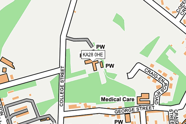 KA28 0HE map - OS OpenMap – Local (Ordnance Survey) KA28 0HE map - OS OpenMap – Local (Ordnance Survey)