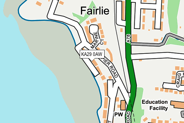 KA29 0AW map - OS OpenMap – Local (Ordnance Survey) KA29 0AW map - OS OpenMap – Local (Ordnance Survey)