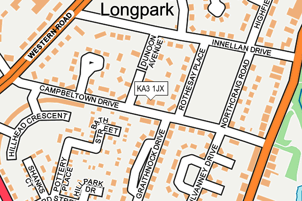 KA3 1JX map - OS OpenMap – Local (Ordnance Survey) KA3 1JX map - OS OpenMap – Local (Ordnance Survey)