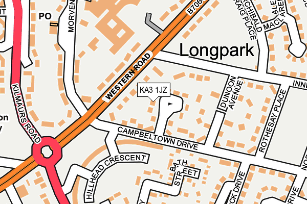 KA3 1JZ map - OS OpenMap – Local (Ordnance Survey) KA3 1JZ map - OS OpenMap – Local (Ordnance Survey)
