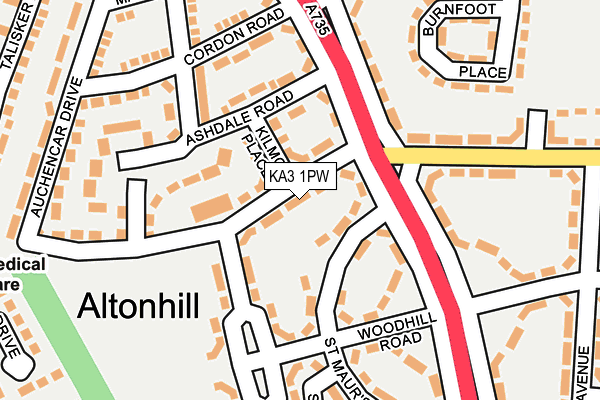 KA3 1PW map - OS OpenMap – Local (Ordnance Survey) KA3 1PW map - OS OpenMap – Local (Ordnance Survey)