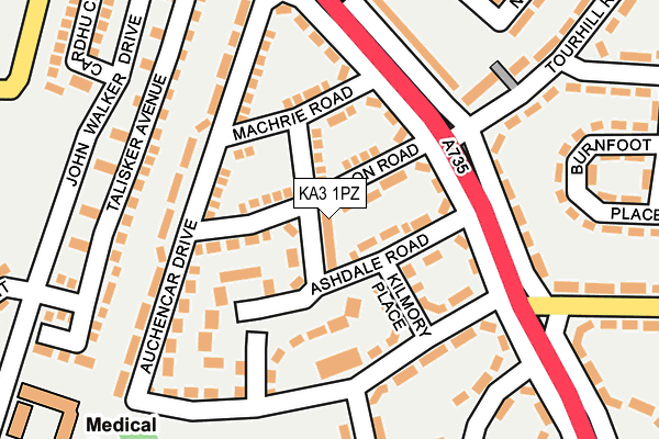 KA3 1PZ map - OS OpenMap – Local (Ordnance Survey) KA3 1PZ map - OS OpenMap – Local (Ordnance Survey)