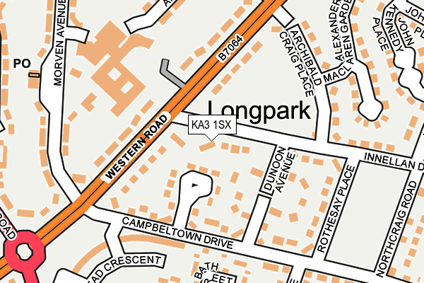 KA3 1SX map - OS OpenMap – Local (Ordnance Survey) KA3 1SX map - OS OpenMap – Local (Ordnance Survey)