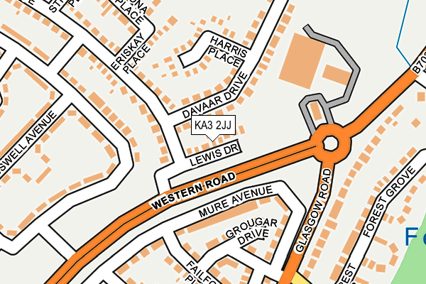 KA3 2JJ map - OS OpenMap – Local (Ordnance Survey) KA3 2JJ map - OS OpenMap – Local (Ordnance Survey)