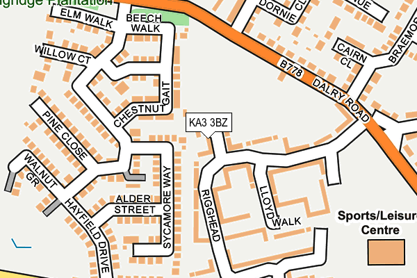 KA3 3BZ map - OS OpenMap – Local (Ordnance Survey) KA3 3BZ map - OS OpenMap – Local (Ordnance Survey)