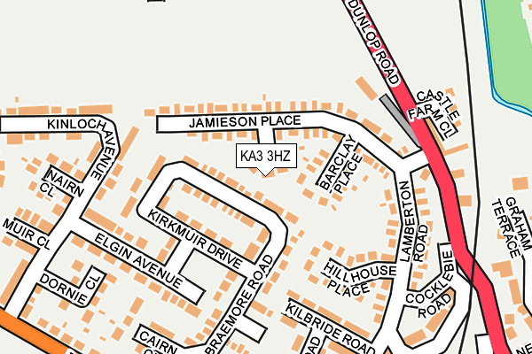 KA3 3HZ map - OS OpenMap – Local (Ordnance Survey) KA3 3HZ map - OS OpenMap – Local (Ordnance Survey)