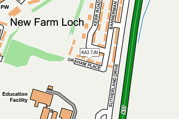 KA3 7JN map - OS OpenMap – Local (Ordnance Survey) KA3 7JN map - OS OpenMap – Local (Ordnance Survey)