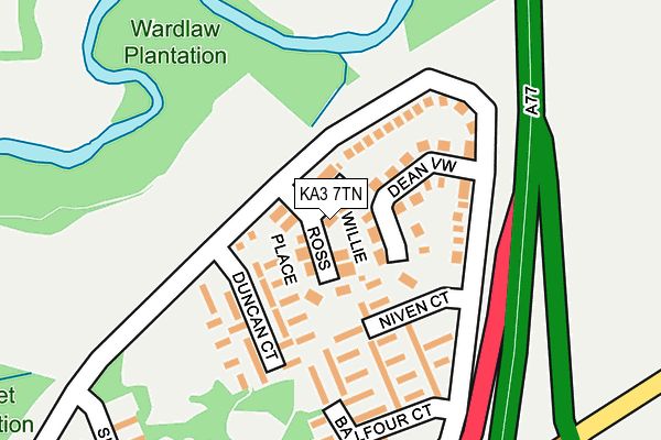 KA3 7TN map - OS OpenMap – Local (Ordnance Survey) KA3 7TN map - OS OpenMap – Local (Ordnance Survey)