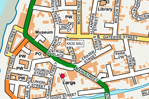 KA30 8AU map - OS OpenMap – Local (Ordnance Survey) KA30 8AU map - OS OpenMap – Local (Ordnance Survey)
