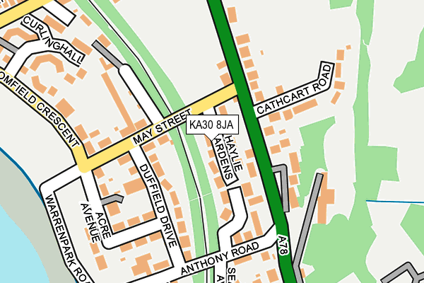 KA30 8JA map - OS OpenMap – Local (Ordnance Survey) KA30 8JA map - OS OpenMap – Local (Ordnance Survey)