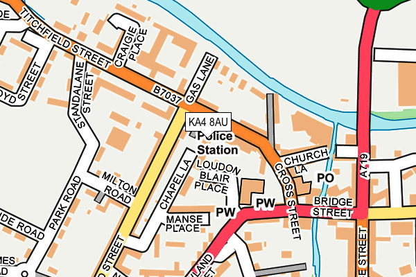 KA4 8AU map - OS OpenMap – Local (Ordnance Survey) KA4 8AU map - OS OpenMap – Local (Ordnance Survey)