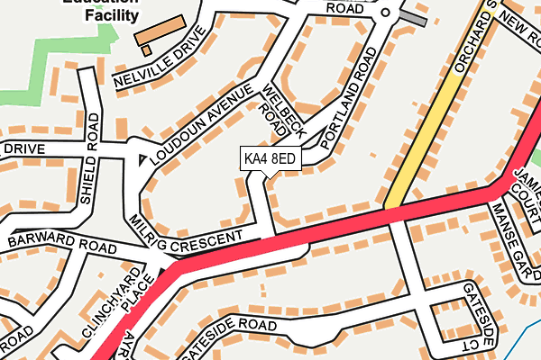 KA4 8ED map - OS OpenMap – Local (Ordnance Survey)
