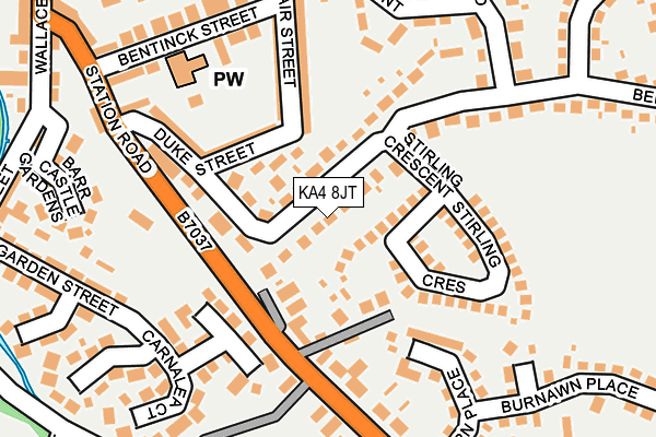 KA4 8JT map - OS OpenMap – Local (Ordnance Survey) KA4 8JT map - OS OpenMap – Local (Ordnance Survey)