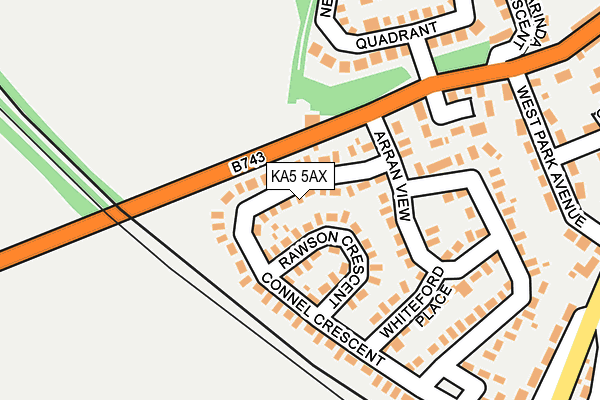 KA5 5AX map - OS OpenMap – Local (Ordnance Survey) KA5 5AX map - OS OpenMap – Local (Ordnance Survey)