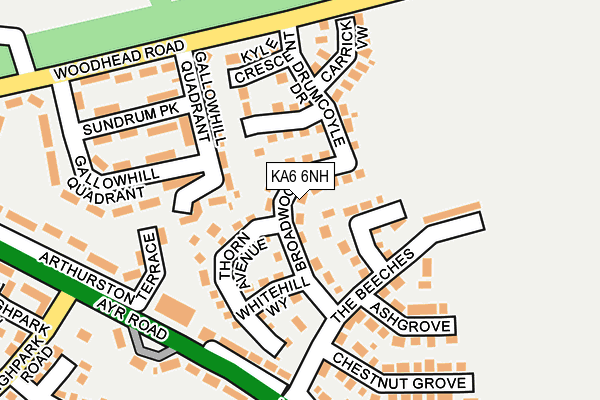 KA6 6NH map - OS OpenMap – Local (Ordnance Survey) KA6 6NH map - OS OpenMap – Local (Ordnance Survey)