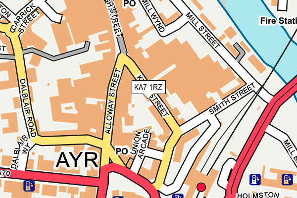 KA7 1RZ map - OS OpenMap – Local (Ordnance Survey) KA7 1RZ map - OS OpenMap – Local (Ordnance Survey)