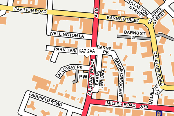 KA7 2AA map - OS OpenMap – Local (Ordnance Survey) KA7 2AA map - OS OpenMap – Local (Ordnance Survey)