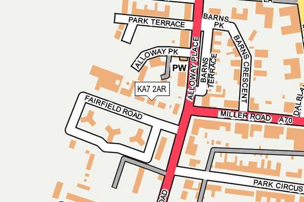 KA7 2AR map - OS OpenMap – Local (Ordnance Survey) KA7 2AR map - OS OpenMap – Local (Ordnance Survey)